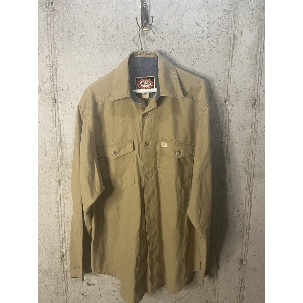 The Australian Outback Collection Shirt Men's L Brown Cotton Long Sleeve Button